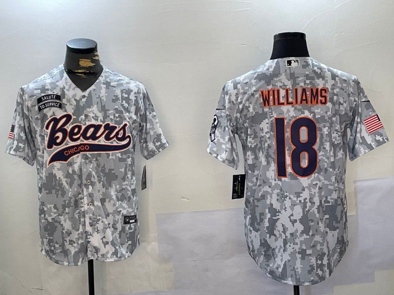 Men Chicago Bears #18 Williams Nike Arctic Camo 2024 Salute to Service Limited NFL Jersey style 1->chicago bears->NFL Jersey